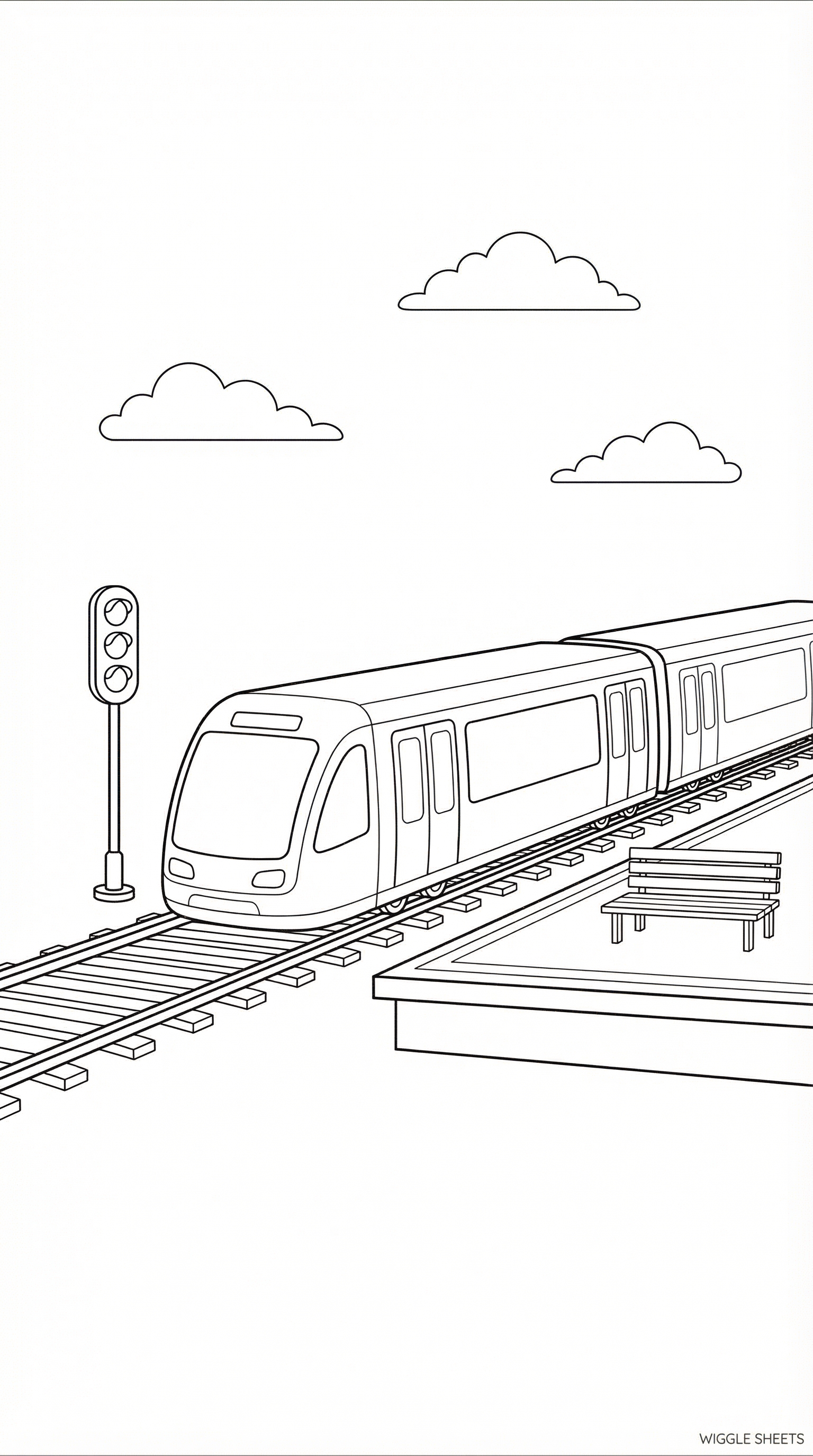 Happy Metro Train Coloring Page